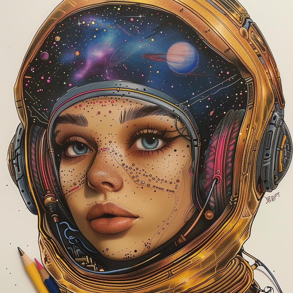 امرأة رائدة فضاء، خوذة، رسم فضائي، خيال علمي، مستقبلي، أنثى معزولة، رسم توضيحي 953573