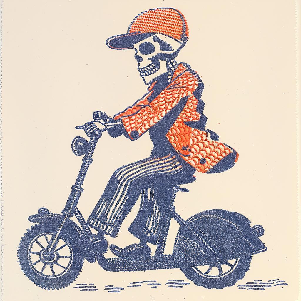 skeleton  scooter  drawing  design  surreal  art  glow  volumetric  horror  lighting 962855