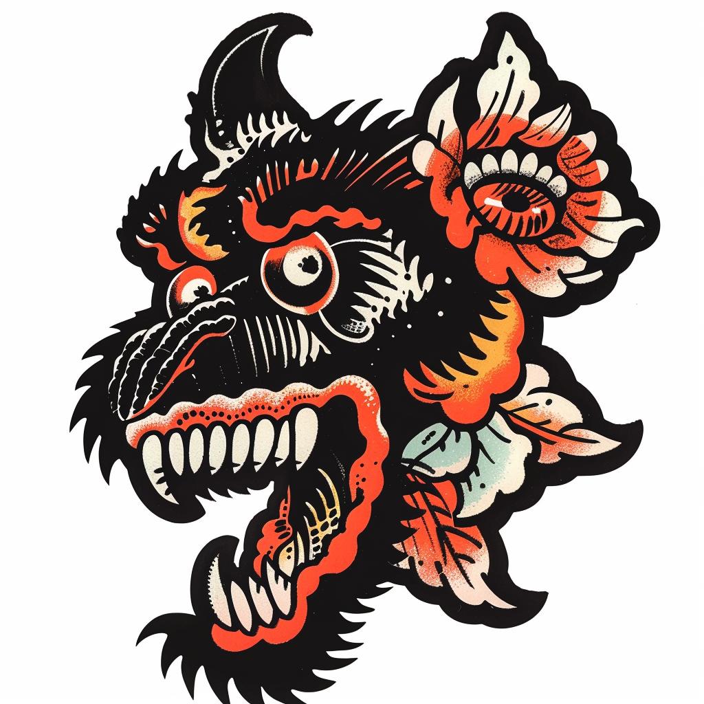 illustration  dragon  tattoo  flowers  head  flash  fantasy  art  design 927457