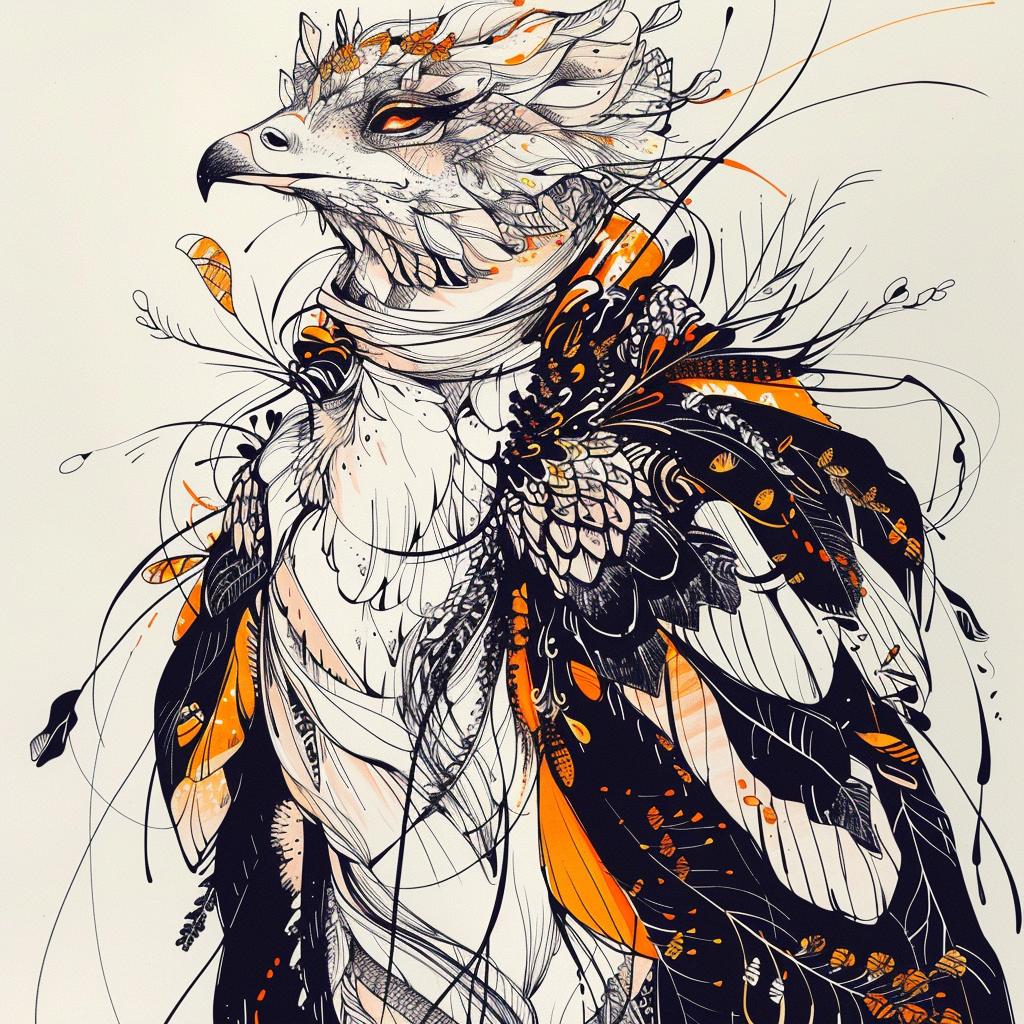 eagle  illustration  feathers  mythical  creature  hybrid  unique  fantastical  blend  animal 952592
