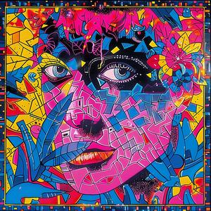 album  cover  woman  face  flower  colorful  surreal  symbolist  hyper-realistic  chaos 1078019