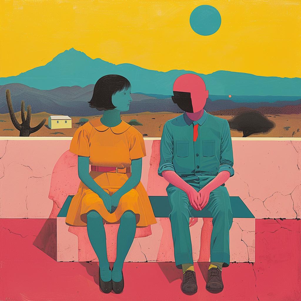 surreal  album  cover  metaphor  painting  bench  artistic  conceptual  people  dialogue 1019036