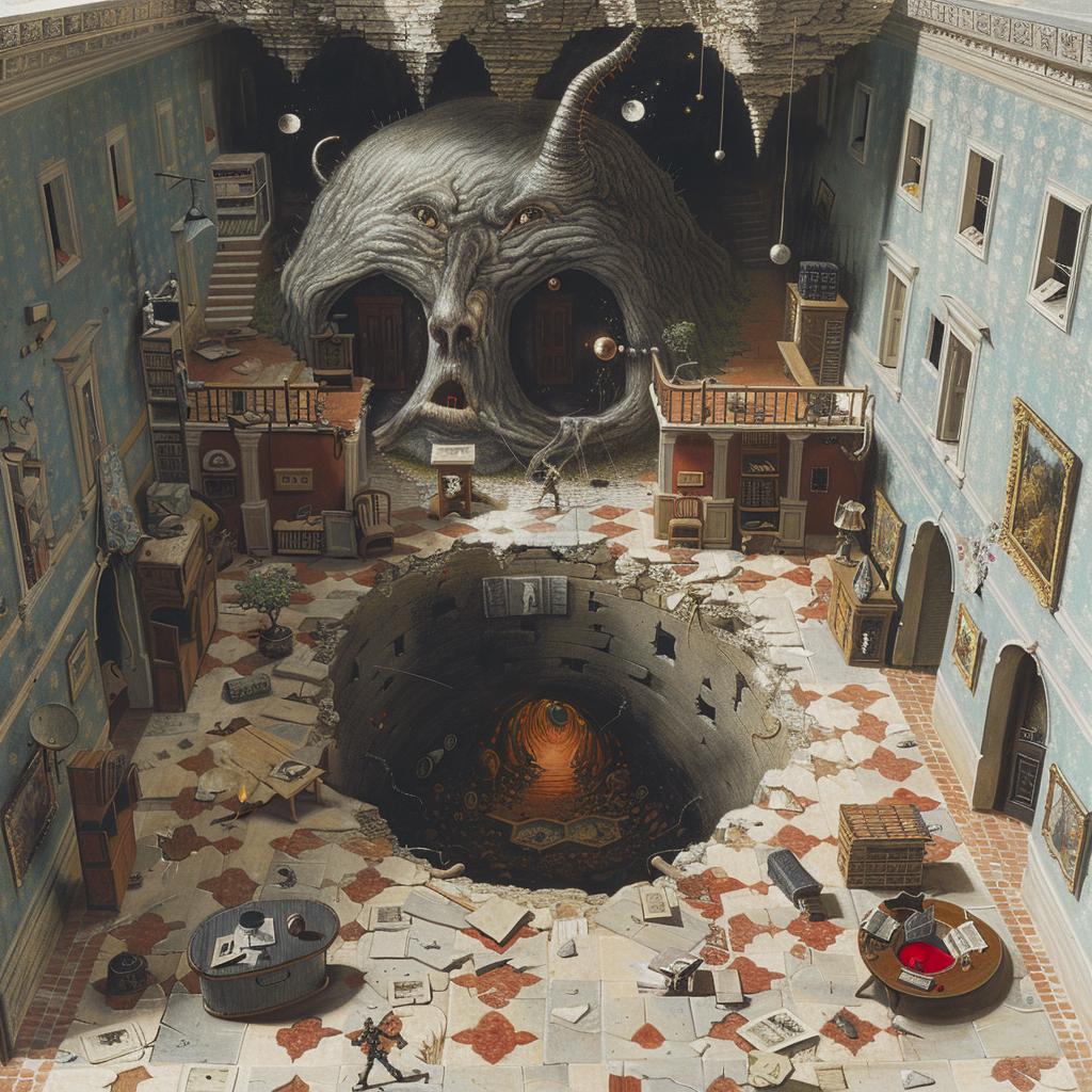 room  surreal  hole  album  cover  occult  introspective  art  unique  design 974406