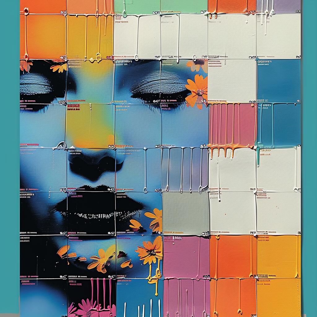woman  face  color  squares  painting  abstract  vibrant  expression  modern  art 963679