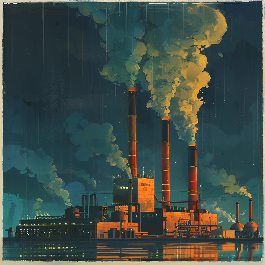 Factory  Retrofuturistic  Dark  Gouache  Poster  Industrial  Smoke  Art  Concept  Cinema 922389