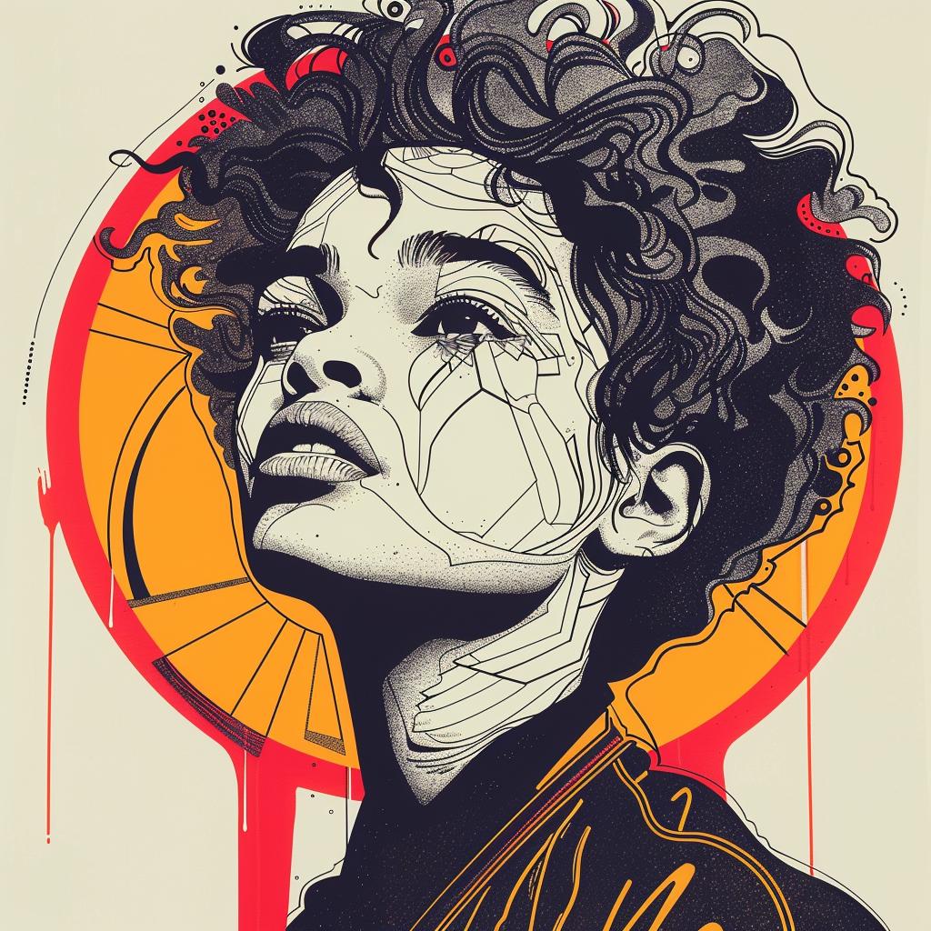 PopArt  teenager  portrait  AfricanAmerican  13  afro  character  digital  illustration  stylized 938029