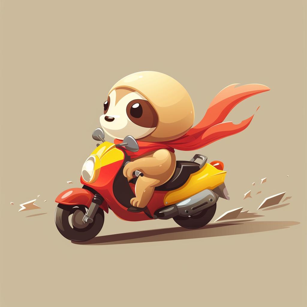 sloth  motorcycle  kawaii  cartoon  cute  animal  whimsical  colorful  playful  fun 939774