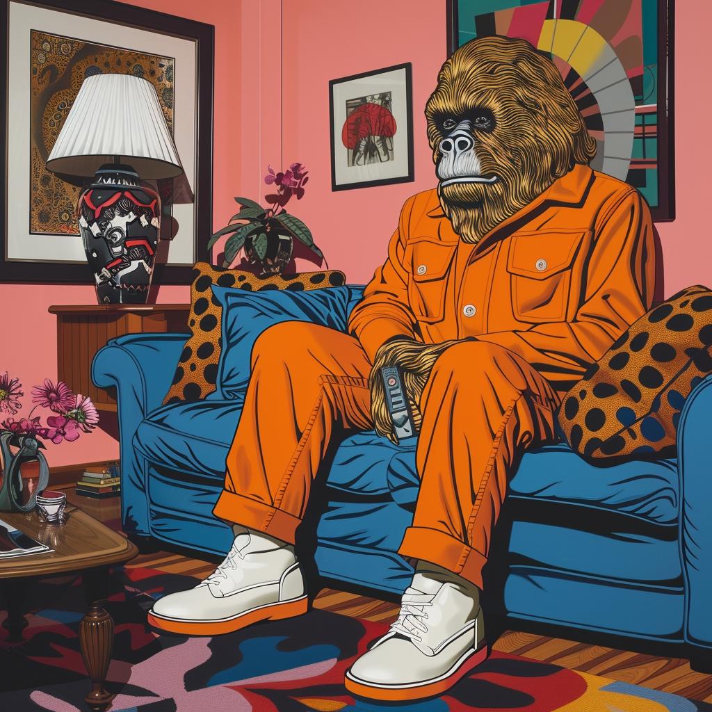 gorilla  couch  painting  art  Sasquatch  humor  comedic  relaxation  interior  furniture 962715