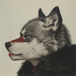 surreal  wolf  drawing  red  nose  mythical  animal  symbolist  fantastical  creature 1077336