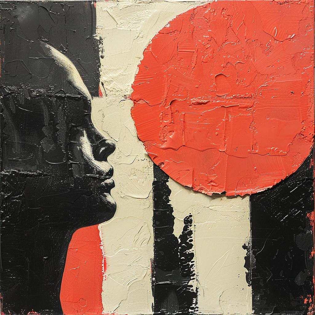 album  cover  1980s  woman  red  sun  background  modern  colorful  art 963897