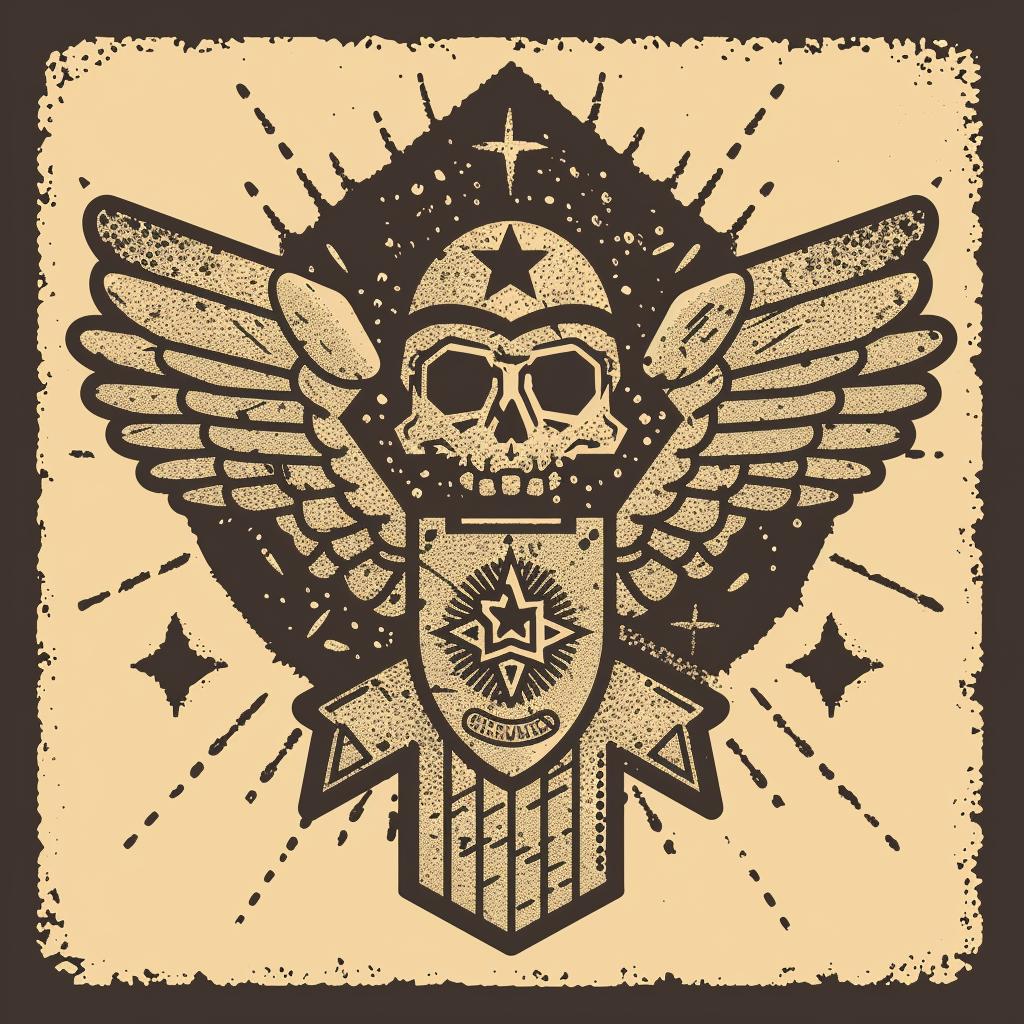 military  badge  skull  wings  shield  provocative  dark  occult  design  symmetrical 933037