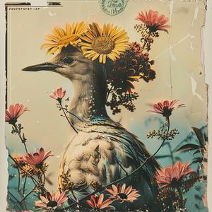 bird  flowers  chromolithography  nature  imagination  whimsical  colorful  artistic  vibrant  head 1038646