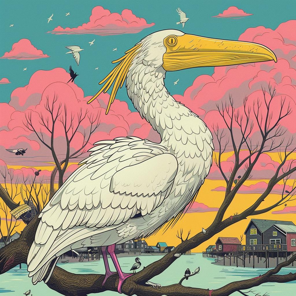 surreal  album  cover  pelican  nature  unusual  artistic  markcatesby  bird  illustration 924554