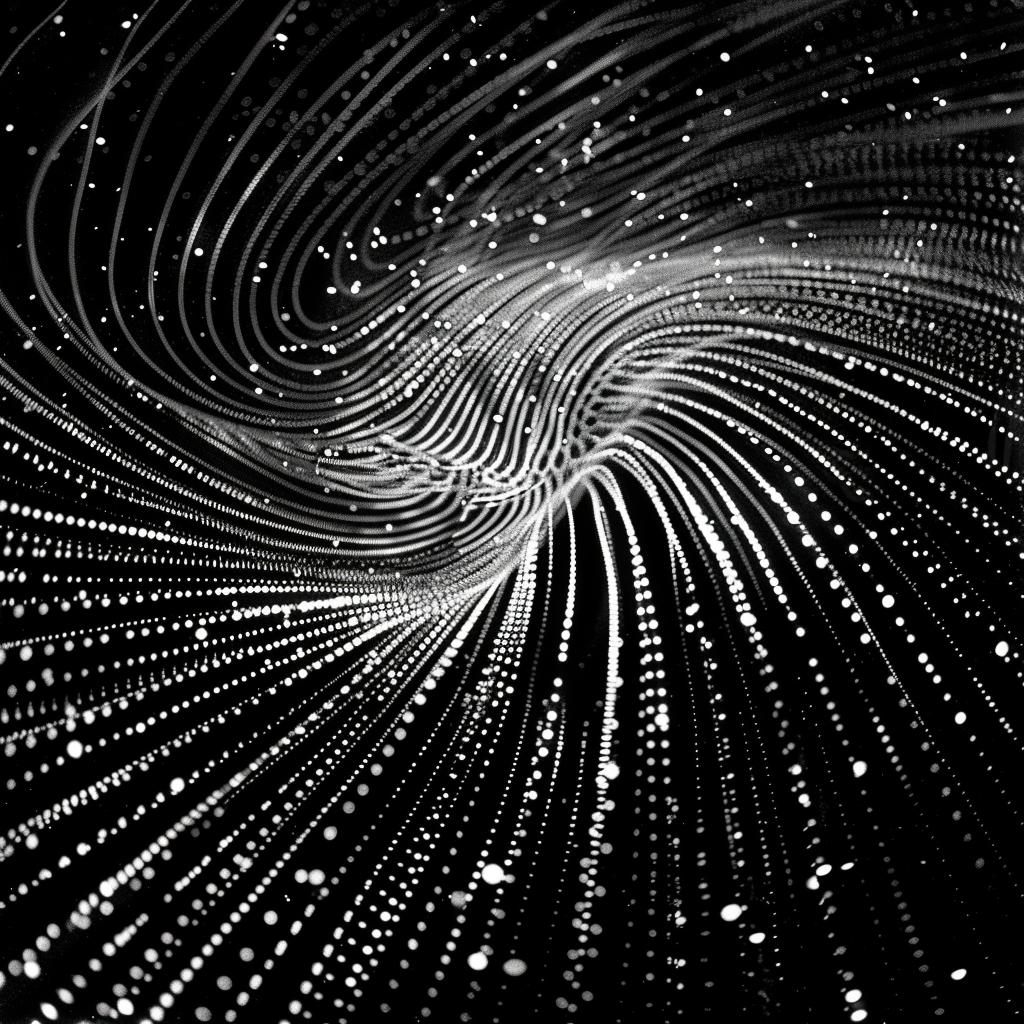 geometric  spiral  black  white  high-contrast  film-grain  particles  resonant  pattern  abstract 967470
