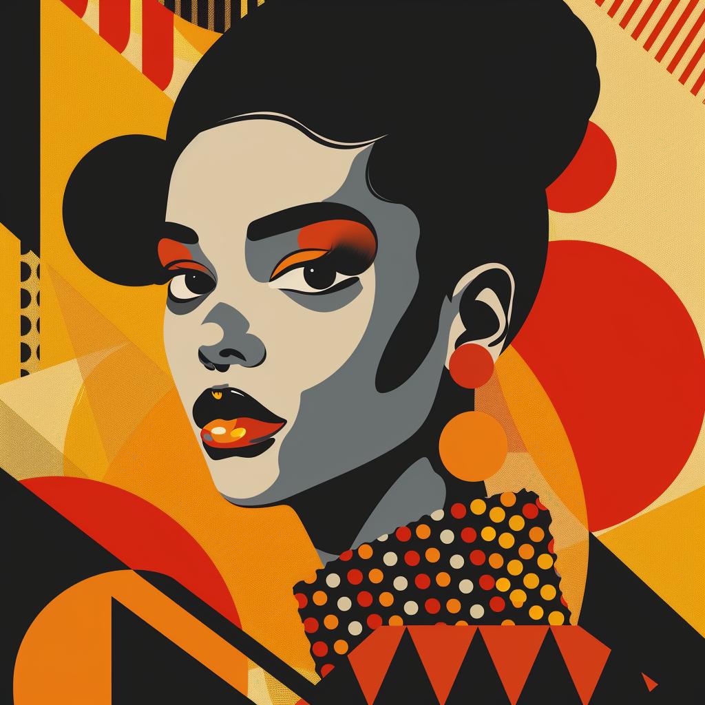 abstract  minimalist  portrait  elegance  bold  geometric  colorful  modern  woman  art 929354