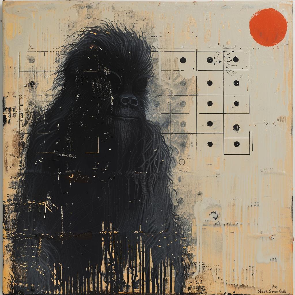 monster  encaustic  impasto  black  gray  furry  Alec  Soth  palette-knife  abstract 969709