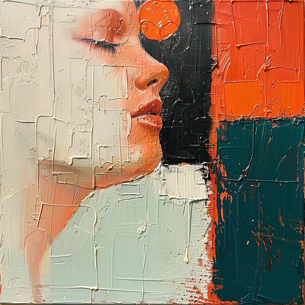 painting  woman  orange  green  background  colorful  abstract  style  vibrant  female 963751