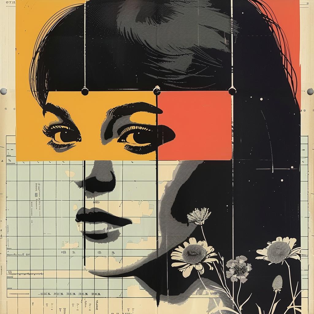 poster  woman  face  flowers  Kawasaki  art  design  graphic  colors  illustration 968299