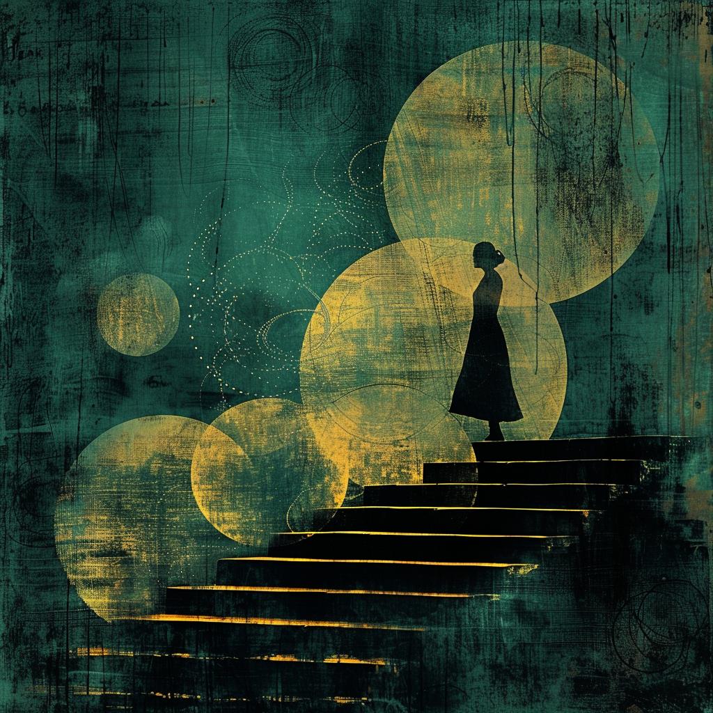 photography  layered  textures  Viennese  secession  soft  atmospheric  woman  stairs  circles 1019757