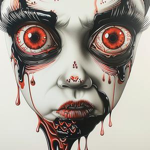 woman  blood  dripping  face  portrait  emotive  dark  intense  abstract  artwork 1072968