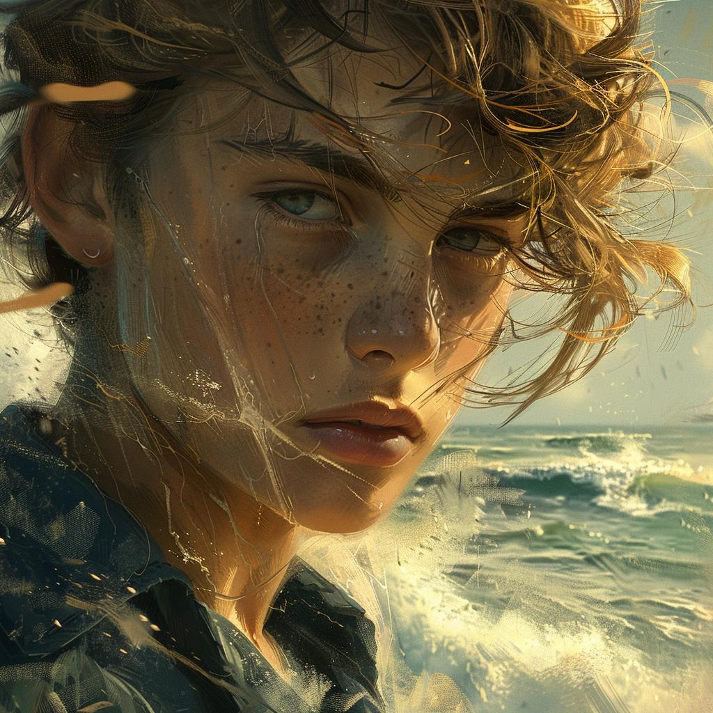boy  wave  longing  determination  digital  illustration  close-up  coastline  intricate  breeze 936808