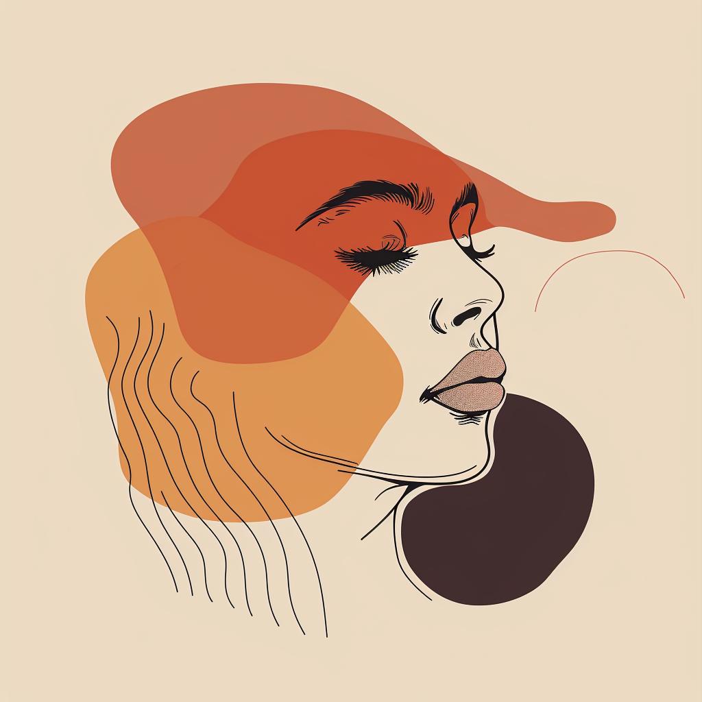 vector  illustration  minimal  boho  woman  face  abstract  background  trendy  lineart 960070