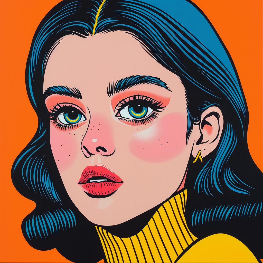 امرأة في العشرين من عمرها، صورة شخصية فنية شابة ذات عيون خضراء، رسم ملون 972568