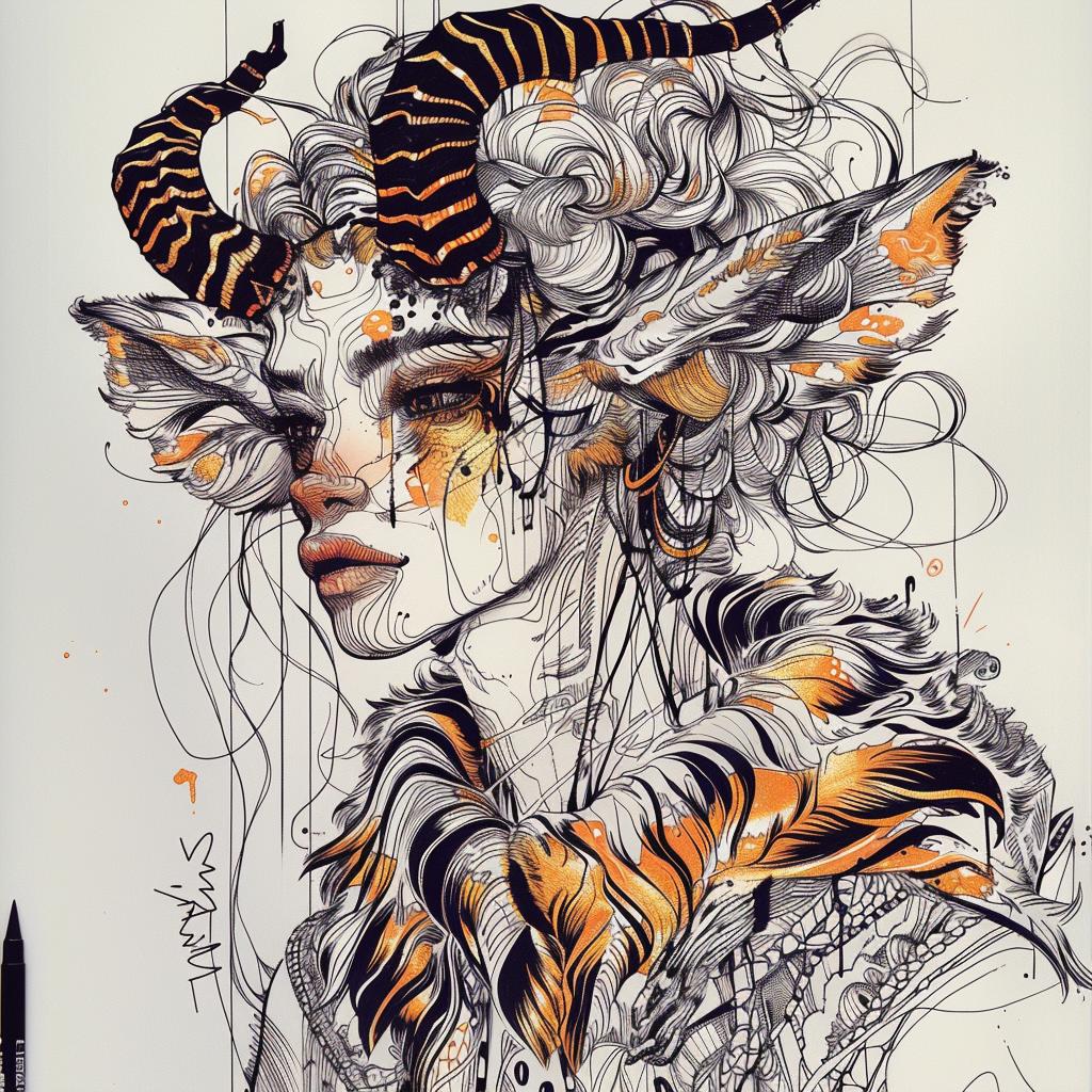 mythical  creature  hybrid  animals  fantastical  unique  horns  tiger  zoomorphic  fantasy 953122