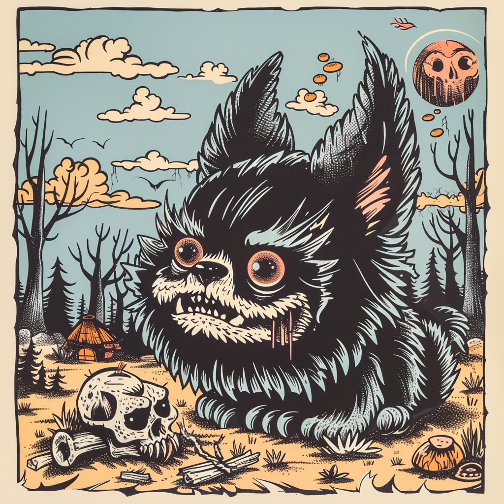 naturalistic  spiritual  terror  dark  occult  dog  skull  Maurice  Sendak  art 930258