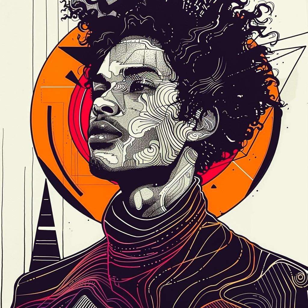 PopArt  man  african-american  short-cropped  afro  digital  art  selected  graphic  vibrant 937957