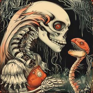 skeleton  snake  poster  chromolithography  dark  symbolic  graphics  surreal  artistic  creature 1048149