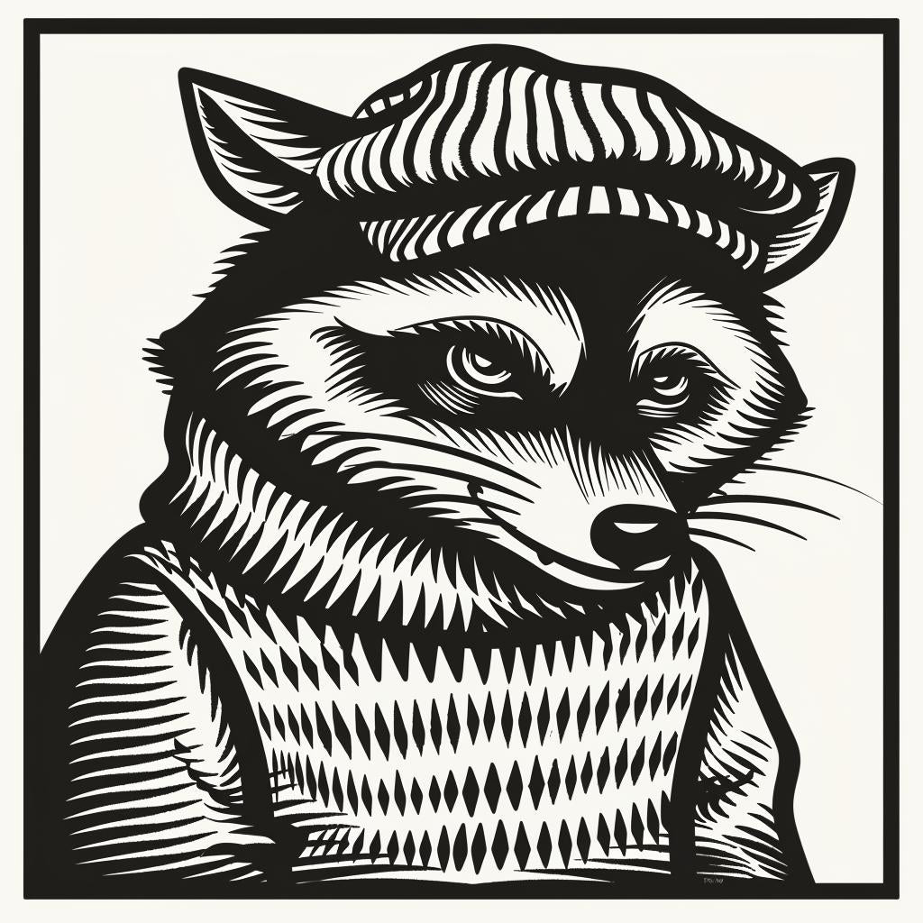raccoon  hat  sweater  aggressive  streetwise  anthropomorphic  simple  drawing  culture  characters 955612