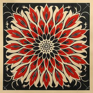 design  red  black  bold  dynamic  floral  asymmetrical  intricate  tattoo  artnouveau 1078962