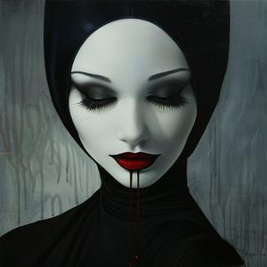 امرأة مصاصة دماء، رعب، دراماتيكي، جريء، ملون، رسم توضيحي، خيال، آرت ديكو 1074652