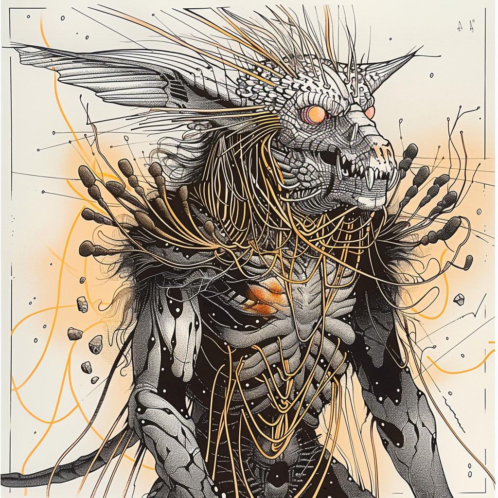 demon  mythical  creature  wings  horns  dark  fantasy  illustration  drawing  mystical 948684