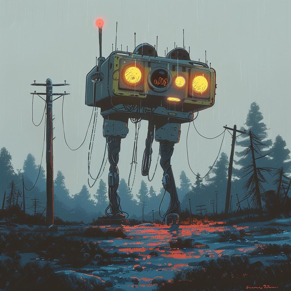 robot  woods  landscape  painting  futuristic  sci-fi  nature  exploration  detailed  surreal 1015341