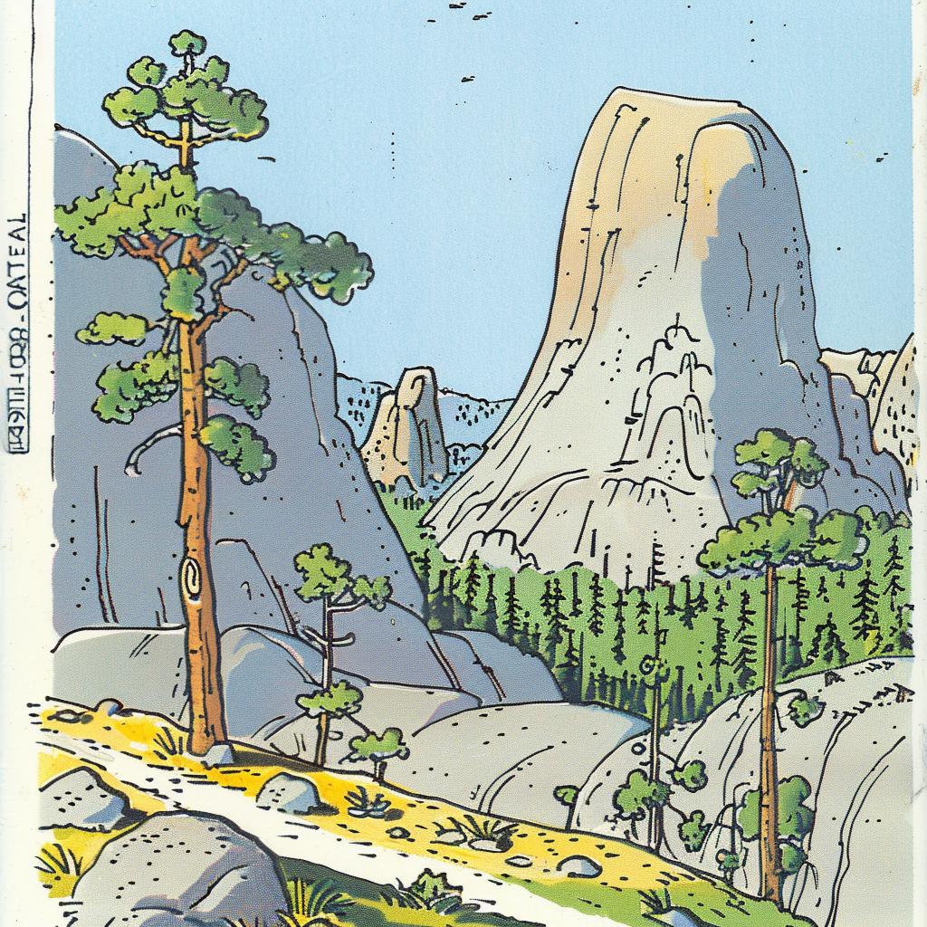 yosemite  mountain  cartoon  nature  trees  illustration  colorful  scenic  landscape  vibrant 938924