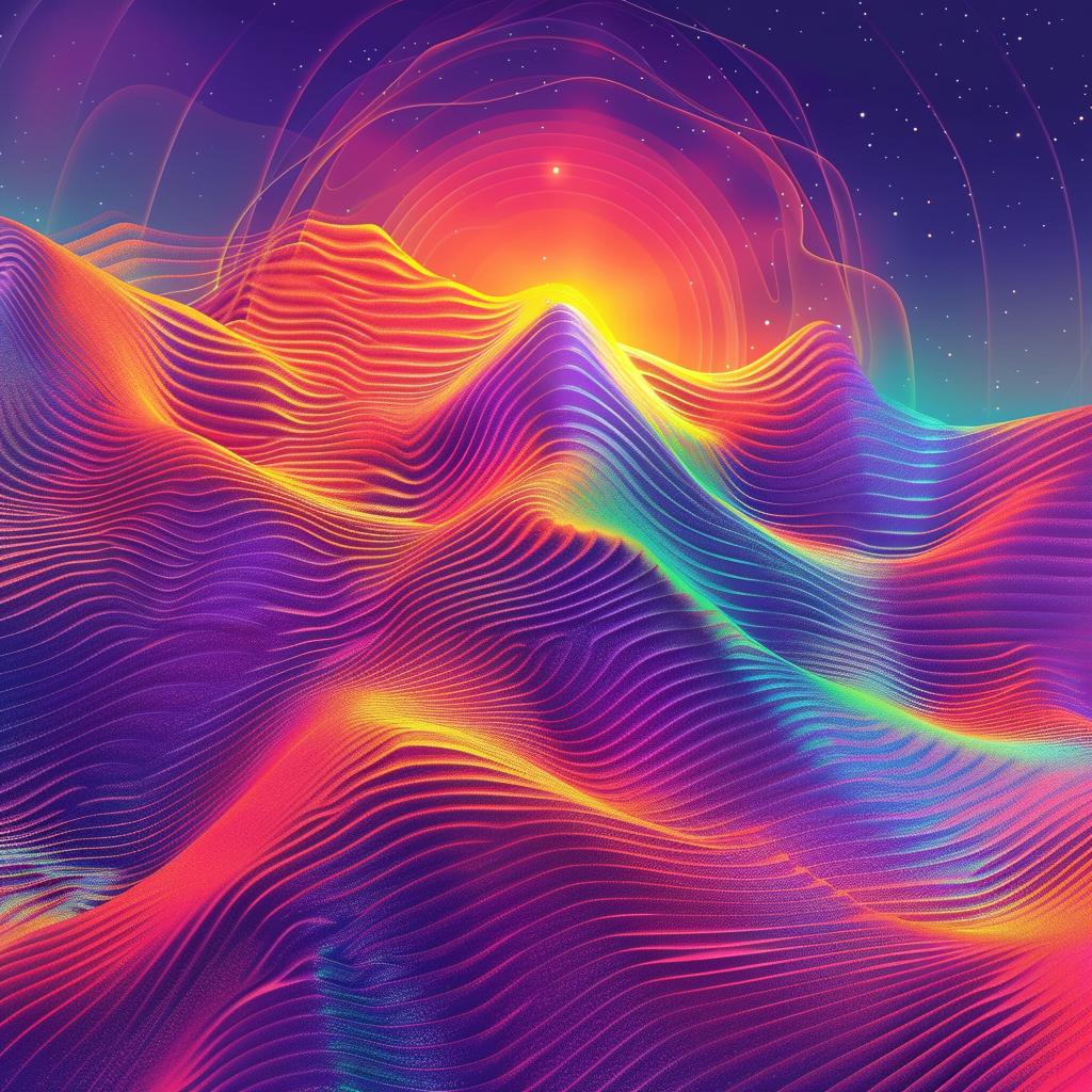 colorful  digital  art  waves  mountains  sunrise  abstract  vibrant  landscape  surreal 945297
