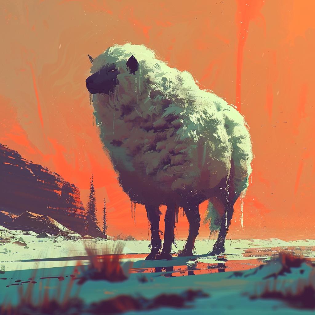 mythical  creature  sheep  snow  painting  fantastical  artwork  nature  unique  winter 941155