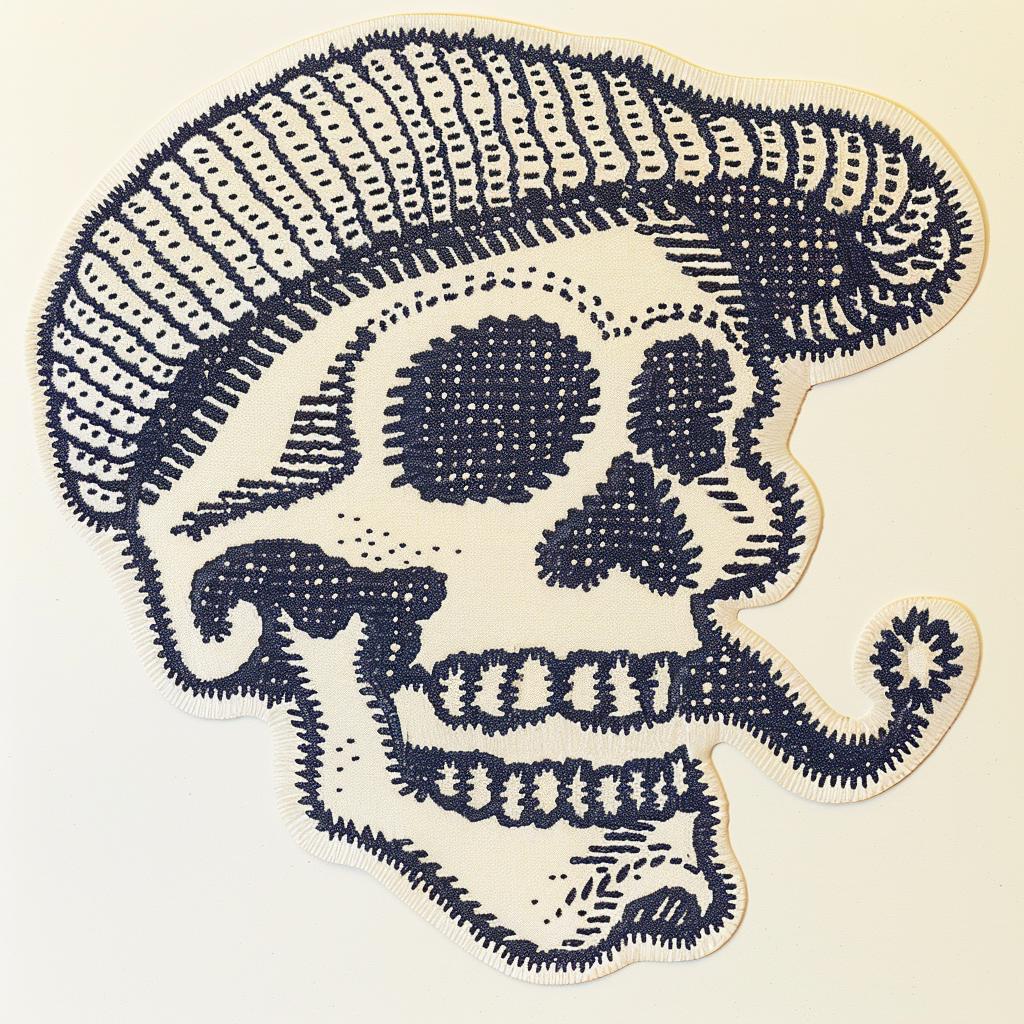skull  hat  pipe  embroidery  patch  chenille  simple  cool  streetwear  art 961200