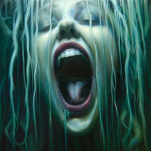 woman  painting  open  mouth  horror  face  expression  graphic  disturbing  emotion 1036843