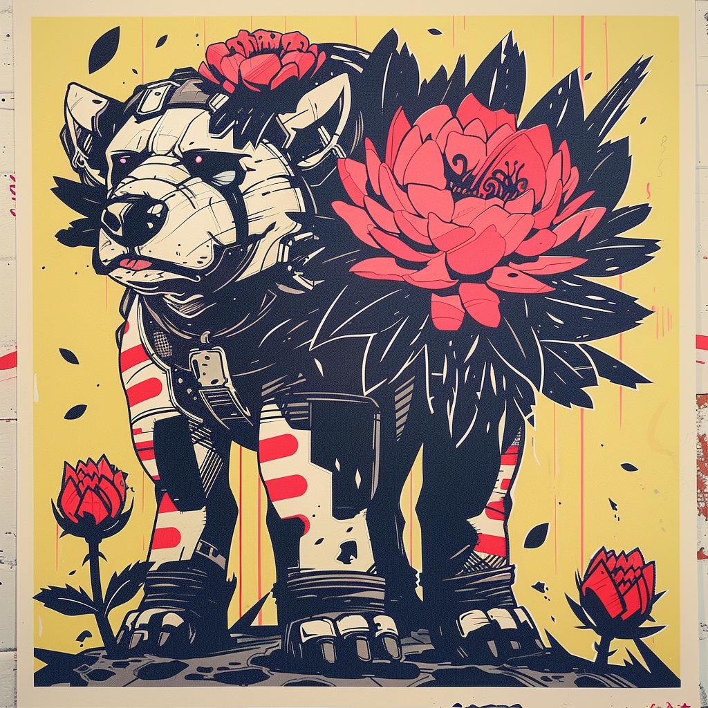mythical  creature  hybrid  dog  flowers  fantastical  unique  nature  blend  exploration 941252