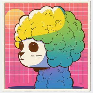 dog  colorful  rainbow  cartoon  surreal  playful  vibrant  artwork  illustration  design 1080007