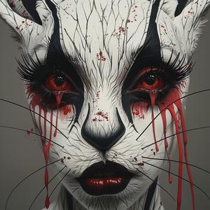 قطة وجه دم ممرضة حيوان رسومي صورة شخصية متقلبة داكنة رمزية 1071960