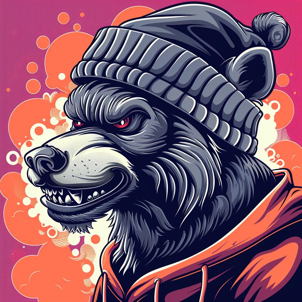 bear  vector  illustration  hat  streetwise  minimal  aggressive  animal  culture  knit 958547