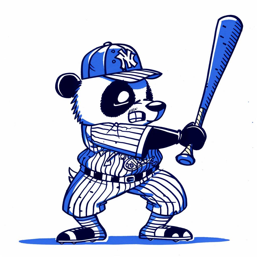 panda  cartoon  baseball  bat  uniform  playful  animal  sport  character  whimsical 1028045