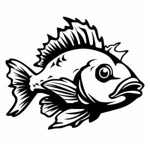 fish  cartoon  black  white  playful  joyful  bold  graphic  simple  vector 1049943