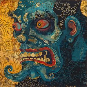 creature  devil  wolfman  portrait  art  surrealism  pointillism  demon  color  background 1077103