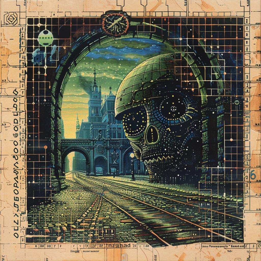 painting  skull  train  track  emek  art  illustration  graphic  design  symbol 1034643