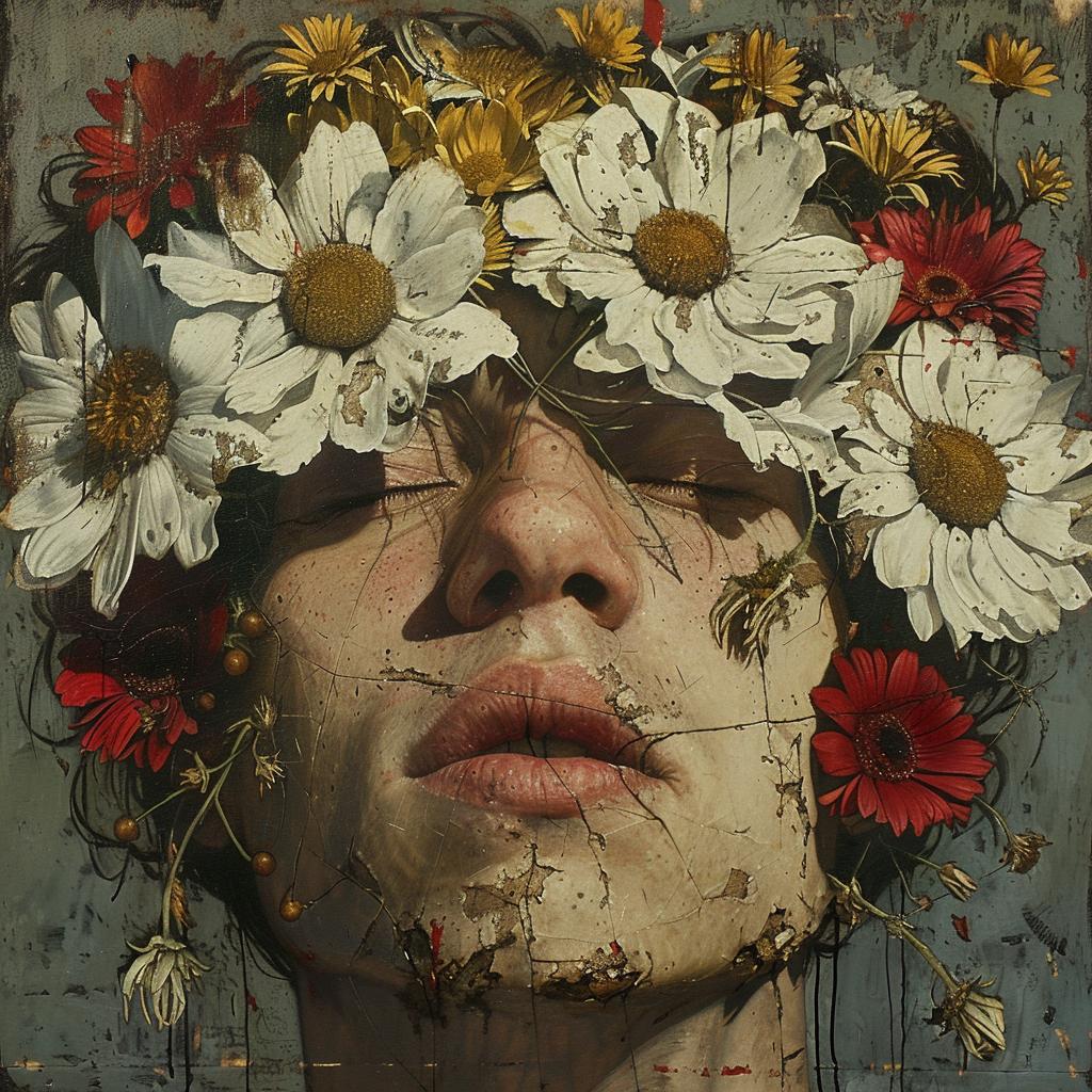 painting  woman  flowers  portrait  colorful  nature  emotional  feminine  artistic  expression 954895